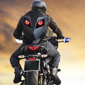Resim POENVFPO Sert Kapaklı Ve Programlanabilir Ekranlı LED Motosiklet Sırt Çantası, Özel Metin Ve Görüntüler Için 48x48 Nokta Gösterge, 38x18x46cm Erkek Dayanıklı Sürüş Çantası 