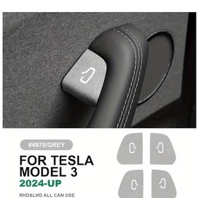 Resim Dashanshop Tesla Model 3 2024 Kapı Anahtarı Kapağı Highland Gri İç Mekan Koruma Aksesuarı 