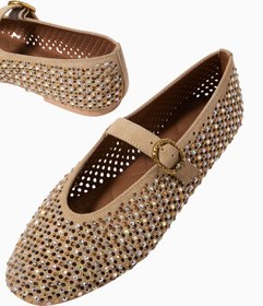 Resim Mayfair Bale Ayakkabısı, Kurt Geiger Süet Kristal Detaylı Zarif Ayakkabı - Kahverengi / 35 