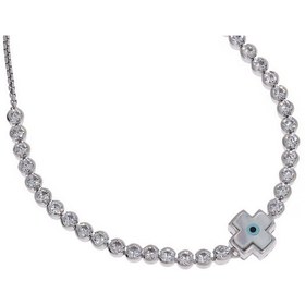 Resim Kadın Nazar Boncuğu Detay Su Yolu Model Ayarlanabilir Çelik Bilek 