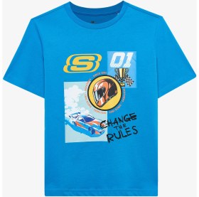 Resim Skechers B Regular Fit Graphic Tee T-Shirt Büyük Erkek Çocuk Mavi Tshirt SK2510113-315 