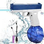 Resim Brother Toys Elektrikli Otomatik Atış Yapan Işıklı Su Tabancası 10 Metre Menzilli 500 Ml. Depolu 20 Cm. 