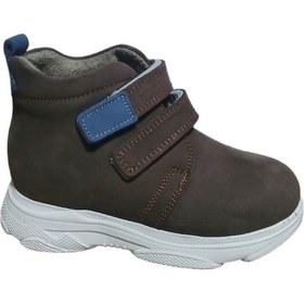 Resim Erkek Çocuk Hakiki Deri Ortopedik Ultra Hafif Taban Termal Astar Bot Kahve Kahverengi 