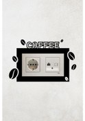 Resim Coffee Kahve Tasarım 2li Dekoratif Priz Çerçevesi İç Ölçü 15,5x8,4 Cm Ev Dekoru - Kahve Kosesi 