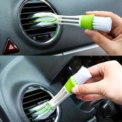 Resim 2-in-1 Çift Başlıklı Hava Kanalı ve İç Temizleyici Fırçası - Araba Kanalları ve Gösterge Paneli için Çok Fonksiyonlu Elektrikli Olmayan Toz Temizleyici, Plastik Malzeme, Yeşil ve Beyaz, İç Temizleme Aracı|Ergonomik Sap|Plastik Yapı, Kanal Temizleme Fırçası, Pil Olmadan 
