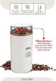 Resim Sinbo SCM-2980 Kahve ve Baharat Öğütücü, Sinbo Kahve Öğütücü, Baharat Öğütücü 