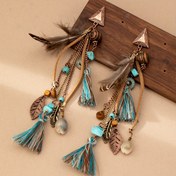 Resim Boho-Şık Vintage Tüy Püskül Küpeler - Alaşım, Günlük Kıyafetler & Hediye İçin Mükemmel 
