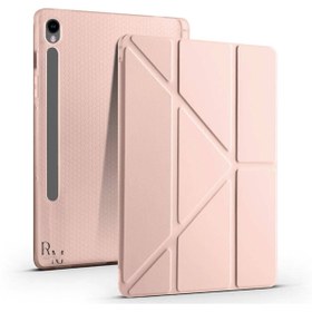 Resim ÜNİCELL Samsung Galaxy Tab S7 Plus T970/S8 Plus X800 Uyumlu 12.4 inç Kalem Bölmeli Üçgen Stand Tablet Kılıfı 