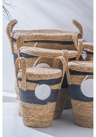 Resim Acar Noa Hasır 5 Li Çok Amaçlı Sepet Seti Renkli 