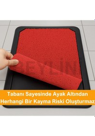 Resim Dezenfektan Hijyen Paspası Dış Kapı Ofis Apartman Halısı Kırmızı 