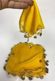 Resim Limelia Sarı Para Pul Işlemeli Şifon Lüx Halay Mendili 5 Adet 