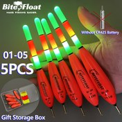 Resim 5'li Paket Balıkçılık Şamandıraları, Pilleri Olmayan Koyu Işıl Yönlü Lure Seti, Gündüz ve Gece Uzun Atışlı Alabalık Sinekleri ile Saklama Kutusu 