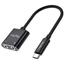 Resim VegGieg Type-C Ses Kartı 3.5mm Kulaklık ve Mikrofon Girişli V-K105 