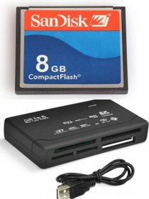 Resim 8 GB COMPACT FLASH HAFIZA KARTI - USB 2.0 CF KART OKUYUCU 
