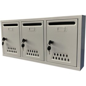 Resim veta metal Posta Kutusu 3'lü-gri 