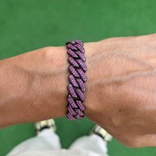 Resim RICH AMETIST DIAMOND MIAMI BRACELET 14mm 