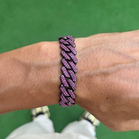 Resim RICH AMETIST DIAMOND MIAMI BRACELET 14mm 