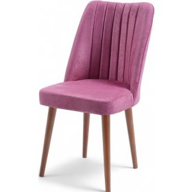 Resim Polo Sandalye - Jerika Gül Kurusu- Ahşap Ceviz Ayak 