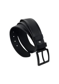 Resim Süzer Deri 4.5 Cm. Spor Hakiki Deri Ortası Desenli Model Erkek Kemer Siyah Siyah 