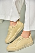 Resim Fox Shoes U555025403 Bej Hakiki Deri Kadın Spor Ayakkabı Sneakers 