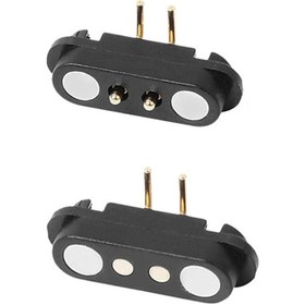 Resim 2-pin 2.8mm 90c Pogo Pin Manyetik Konnektör Takımı 