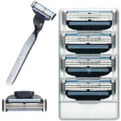 Resim Moveevo Gillette Mart 3 Serisi İçin 8 Adet 3 Katlı Sakal Tıraş Bıçakları - Esnek, Dayanıklı Ve Hızlı Tıraş İçin Değiştirme Bladesi Seti 
