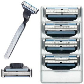 Resim Moveevo Gillette Mart 3 Serisi İçin 8 Adet 3 Katlı Sakal Tıraş Bıçakları - Esnek, Dayanıklı Ve Hızlı Tıraş İçin Değiştirme Bladesi Seti 