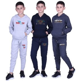 Resim Fyk Kids 3'lü Baskı Detaylı Kapüşonlu Erkek Çocuk Eşofman Takımı Çok Renkli 
