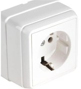 Resim Mutlusan Bron Sıva Üstü Kapaklı Topraklı Priz Beyaz ( 2160 110 0201) 