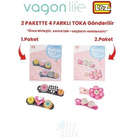 Resim 4'lü Saç Toka Seti Önce Birleştir,sonra Tak 2 Paket 4 Adet Gönderilir Yapı Toka Seti Ff 7133-7134 