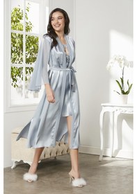 Resim Pierre Cardin Saten Dantelli Gecelik Ve Sabahlık Takımı - 4375 001 