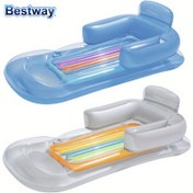 Resim Bestway Şişme Havuz Şişesi, Başlıkla Yüzen Havuz Şezlongu, Sırtlı Şişme Su Yatağı, Plaj Yastığı (Pompa Yok) 