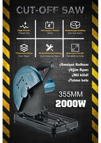Resim Assur ASR618 2000 W 355 MM Profil Metal Kesme Mavi 