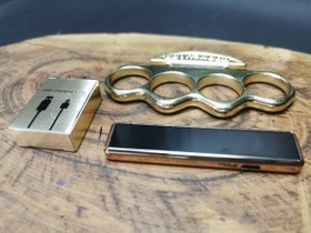 Resim BİLTEK SHOP Outdoor İsme Özel Elektronik Şarjlı Çakmak ve Gold Body Musta 