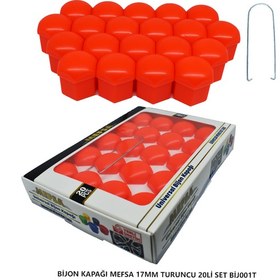 Resim Bijon Kapağı Düz 17 Mm Turuncu 20 Li Set 