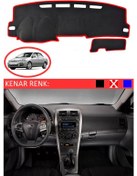 Resim Torpido Koruma Halısı Siyah Kenar Renk Kırmızı Toyota Coralla 2006-2012 İle Uyumlu 