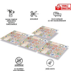 Resim Tink Kendinden Yapışkanlı Modern Karo Desenli Pvc Karo 30X30 cm (4 Adet) 0,36 M2 