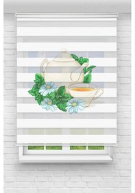 Resim Perdecizade Enxboy Çay Keyfi Dijital Baskılı Zebra Perde-cocuk Odası-stor Perde Pz-767 Renkli 