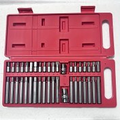 Resim 40 Parça Otomotiv Tamir & Bakım Torx Uç Seti - Dayanıklı Çelik, Altıgen & On İki Noktalı Soket Matkap Uçları, Tüm Araçlara Uygun, Kırmızı Kılıflı Düzenli 