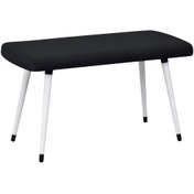 Resim VİLİNZE Eames Ahşap Ayak Deri Mutfak Masası Bankı 