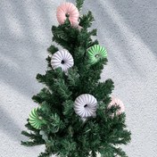 Resim İki Paket Tamamen El Yapımı Çizgili Renk Bloklu Büyük Donutlar, El Dokuma Noel Ağacı Süsleri - Noel, Cadılar Bayramı, Şükran Günü, Sevgililer Günü, Anneler Günü, Düğün Partisi Masa Dekorasyonu, Vazo Dekoru, Dış Mekan Bahçe Dekoru, Doğum Günü Hediye Değişimi için Uygun 