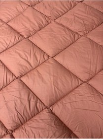 Resim Clasy %100 Pamuk Ranforce Çift Kişilik Yorgan Çift Taraflı Arakis V3 Sütlü Kahve-kiremit Düz Desenli Kapitoneli Sütlü Kahve 