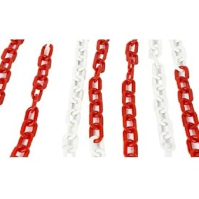 Resim Plastik Trafik Zinciri Kırmızı-Beyaz 8mm-25 Metre 