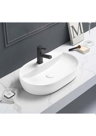 Resim Puroser Letoon White Tezgah Üstü Çanak Lavabo 