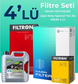 Resim Filtron Honda Civic 1.6 Benzin Fb7 Filtre Bakım Seti Liqui Moly Motor Yağlı (2012-2017) 4 Lü - 