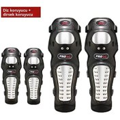 Resim Pro-x Motosiklet Koruyucu Diz Ve Dirsek Koruması Dört Parçalı Paslanmaz Çelik Sürüş Şövalyesi Ekipmanı Düşmelere Karşı Koruma Dirsek Ve Diz Koruyuculu Dört Parça Set Siyah 