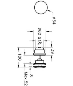 Resim Vitra Lavabo Yuvarlak Süzgeci Universal Sabit A45148 Krom 