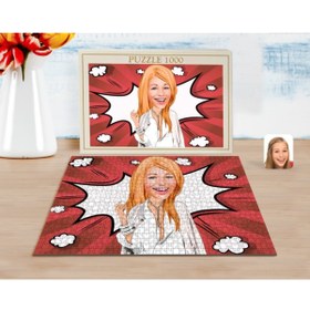 Resim Bk Gift Kişiye Özel Kadın Model Karikatürlü 1000 Parça Profesyonel Puzzle-2 