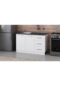 Resim Minar 135 Cm Mutfak Dolabı Beyaz 135-B2-Alt Modül Beyaz 