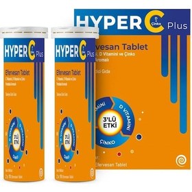 Resim Hyper Vitamin C Vitamin D Çinko Plus Efervesan 2 X 10 Tablet 